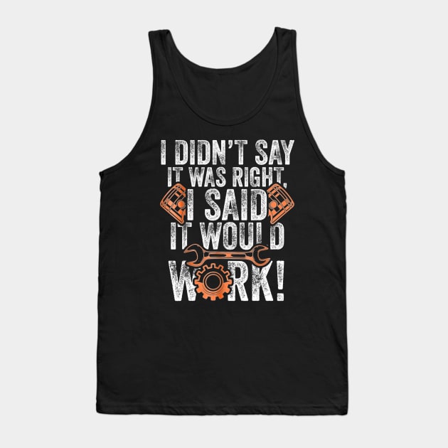 Diesel Mechanic For Men With Saying Gift for Mechanics Tank Top by jordanfaulkner02